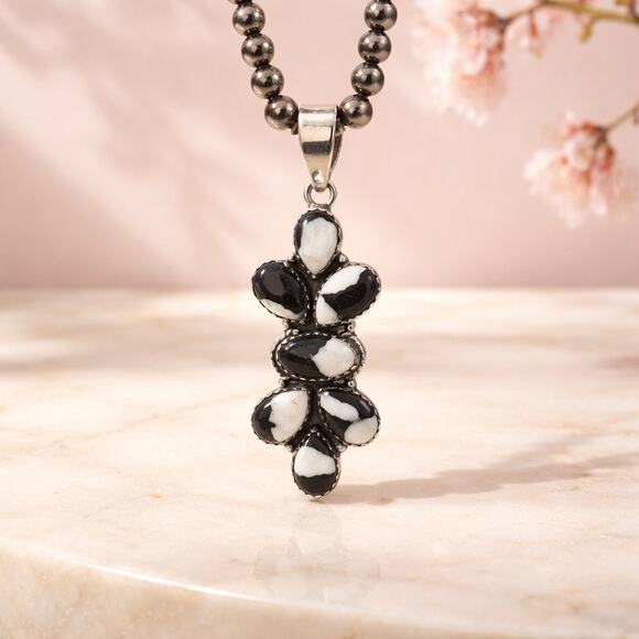 & Other Stories Jewelry - HUGE! white Buffalo Cluster Teardop Pendant 2.25” Long